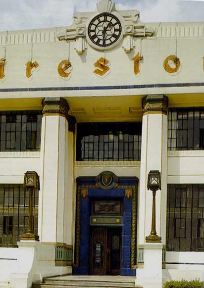 the main entrance to the Firestone Factory